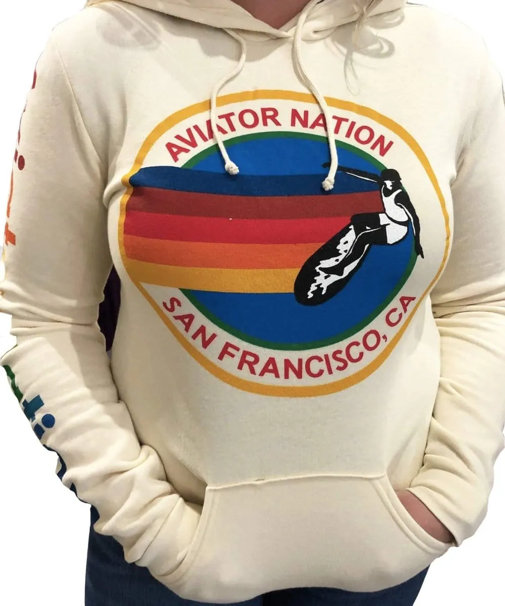 Aviator Nation Pullover Hoodie Cream San Francisco