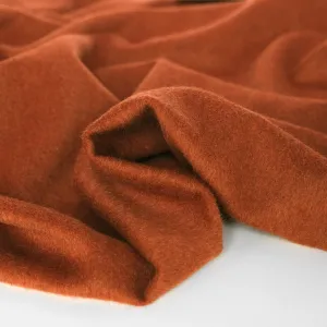 Brushed Melton Wool Blend Coating - Rust