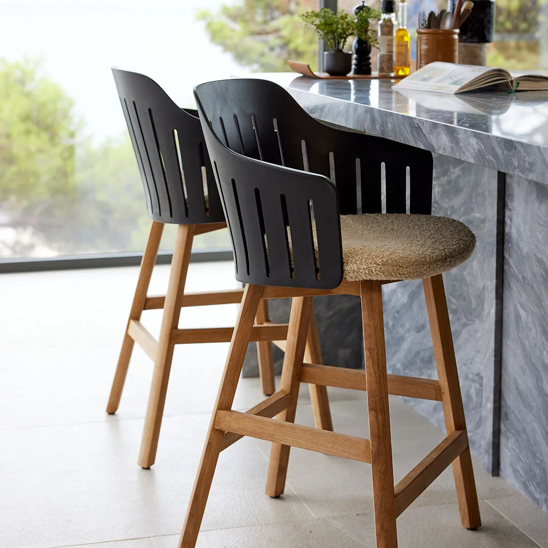 Choice Outdoor Counter Chair - Wood Base - w/ Seat Cushion