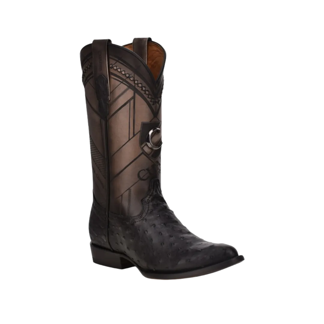 Cuadra Men’s Black Ostrich Laser & Woven Boot