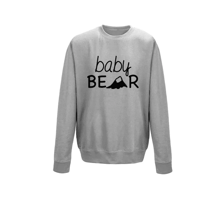 Family Matching Grey Bear Crew Sweaters (MRK X)