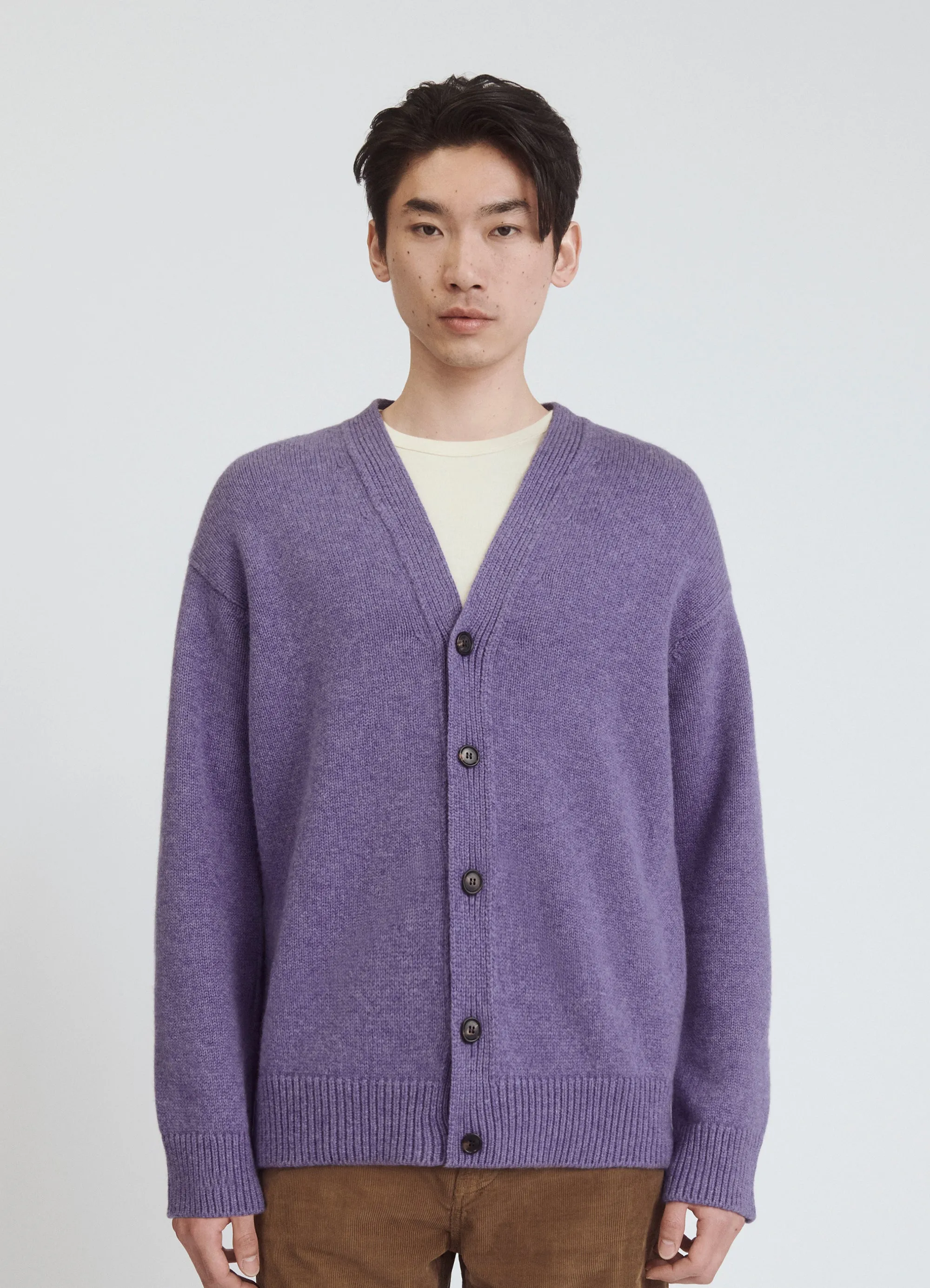 Mens Maura V-neck Cardigan in Heather