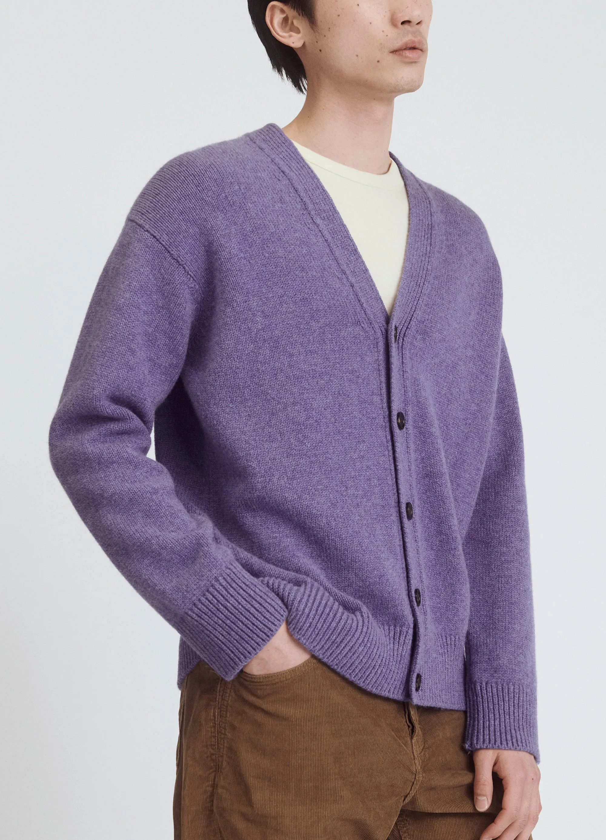 Mens Maura V-neck Cardigan in Heather