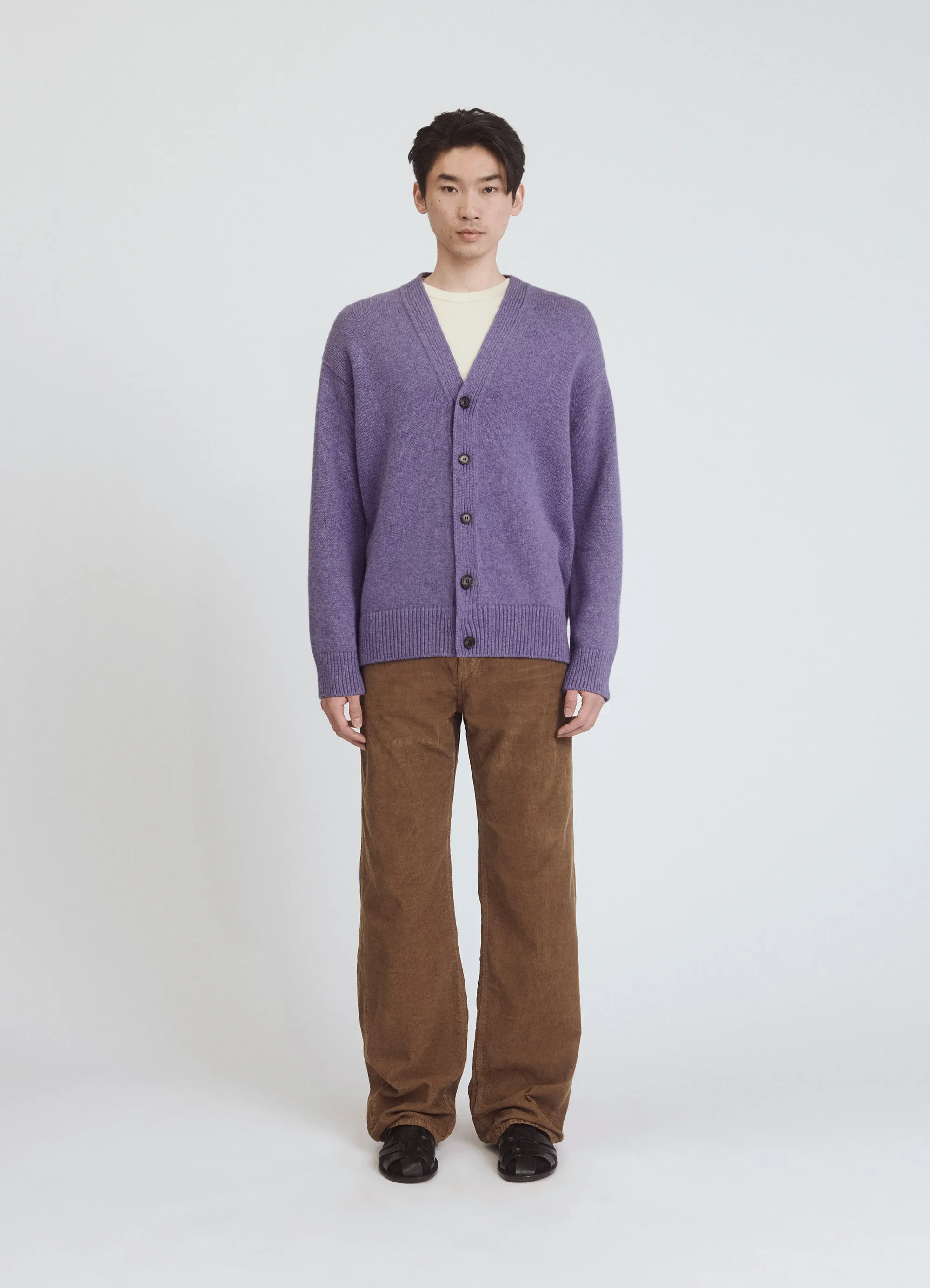 Mens Maura V-neck Cardigan in Heather