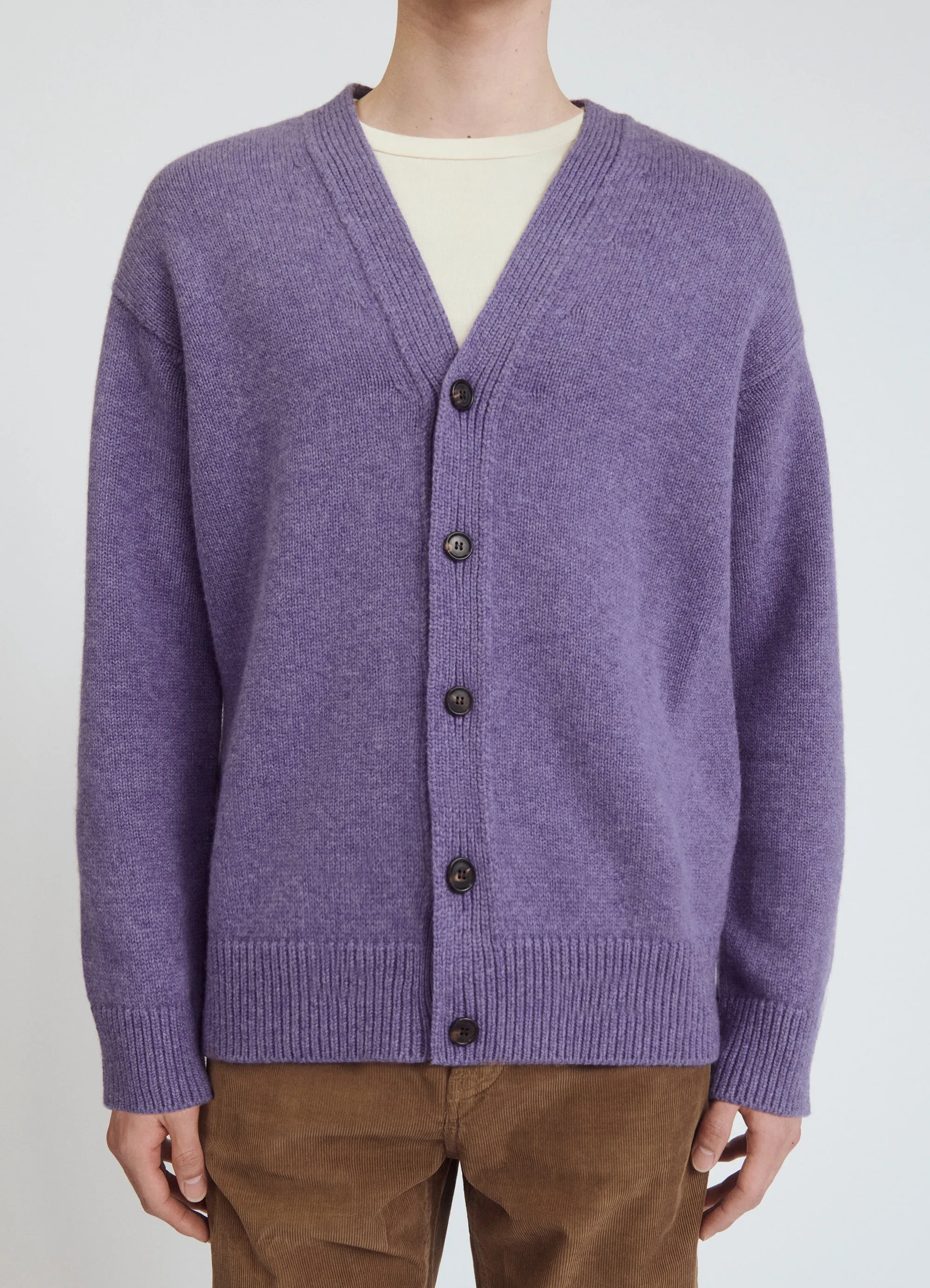 Mens Maura V-neck Cardigan in Heather