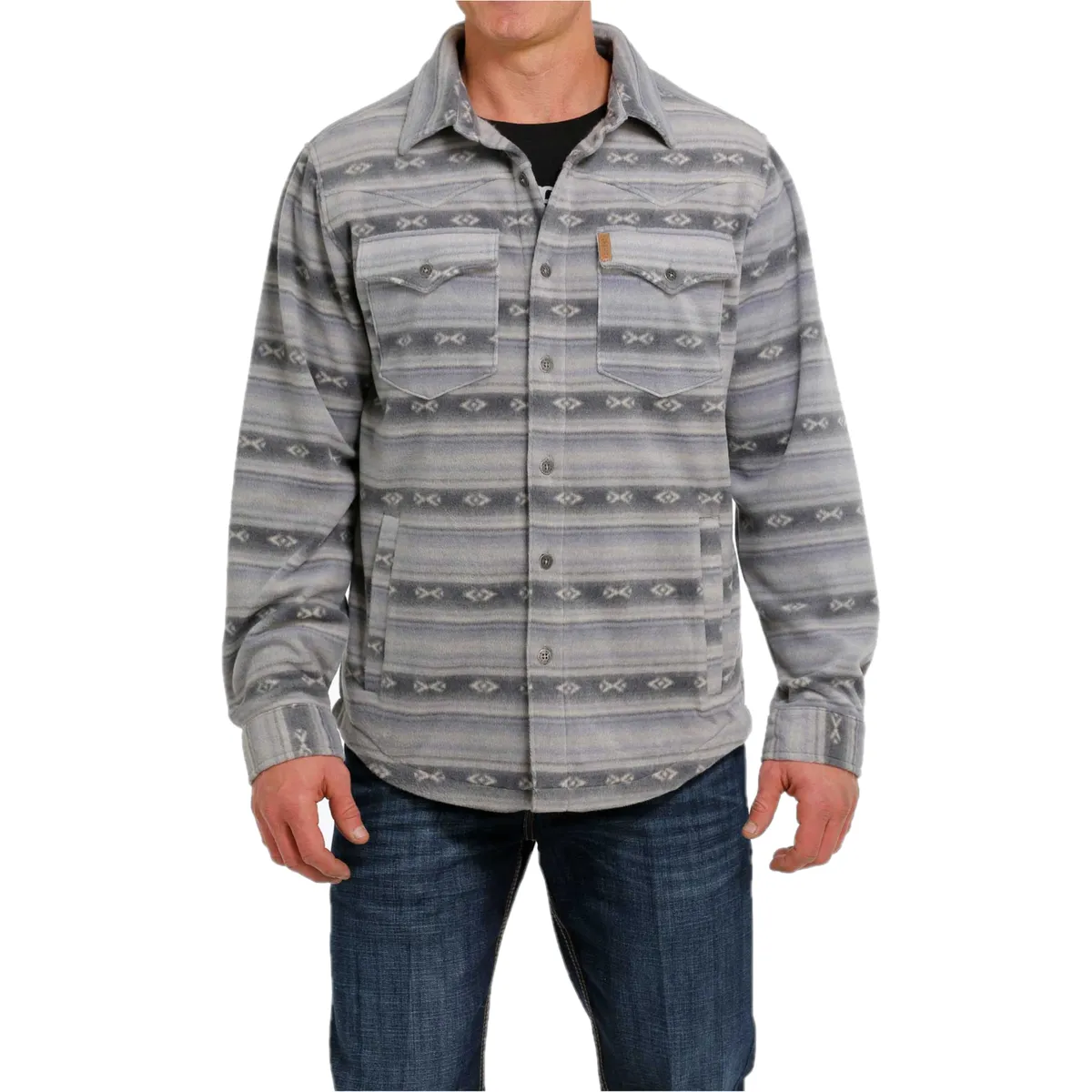 "Rocky" Cinch Mens Printed Polar Fleece Jacket/Shirt