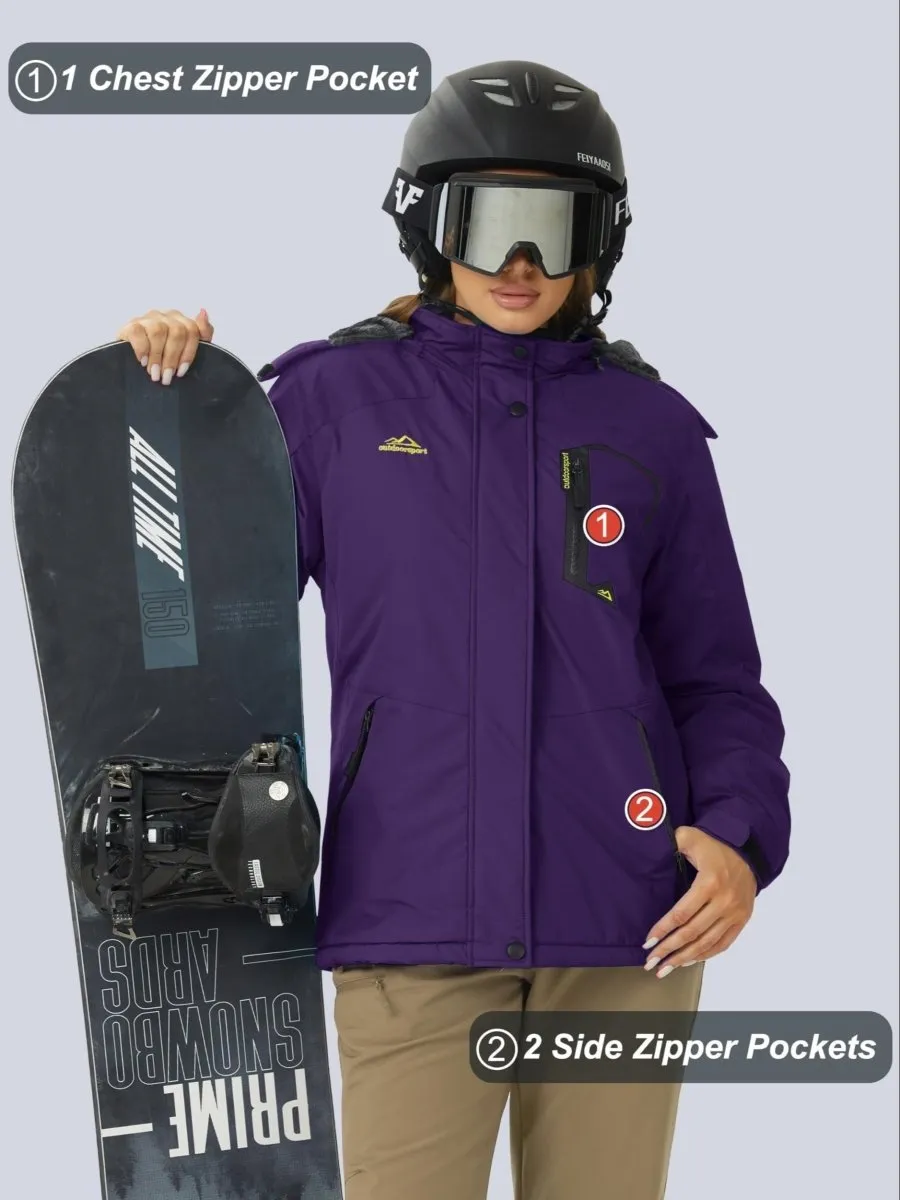 Winter Storm Chaser Jacket - Waterproof Insulated Thermal Fleece Lined Coat - Women