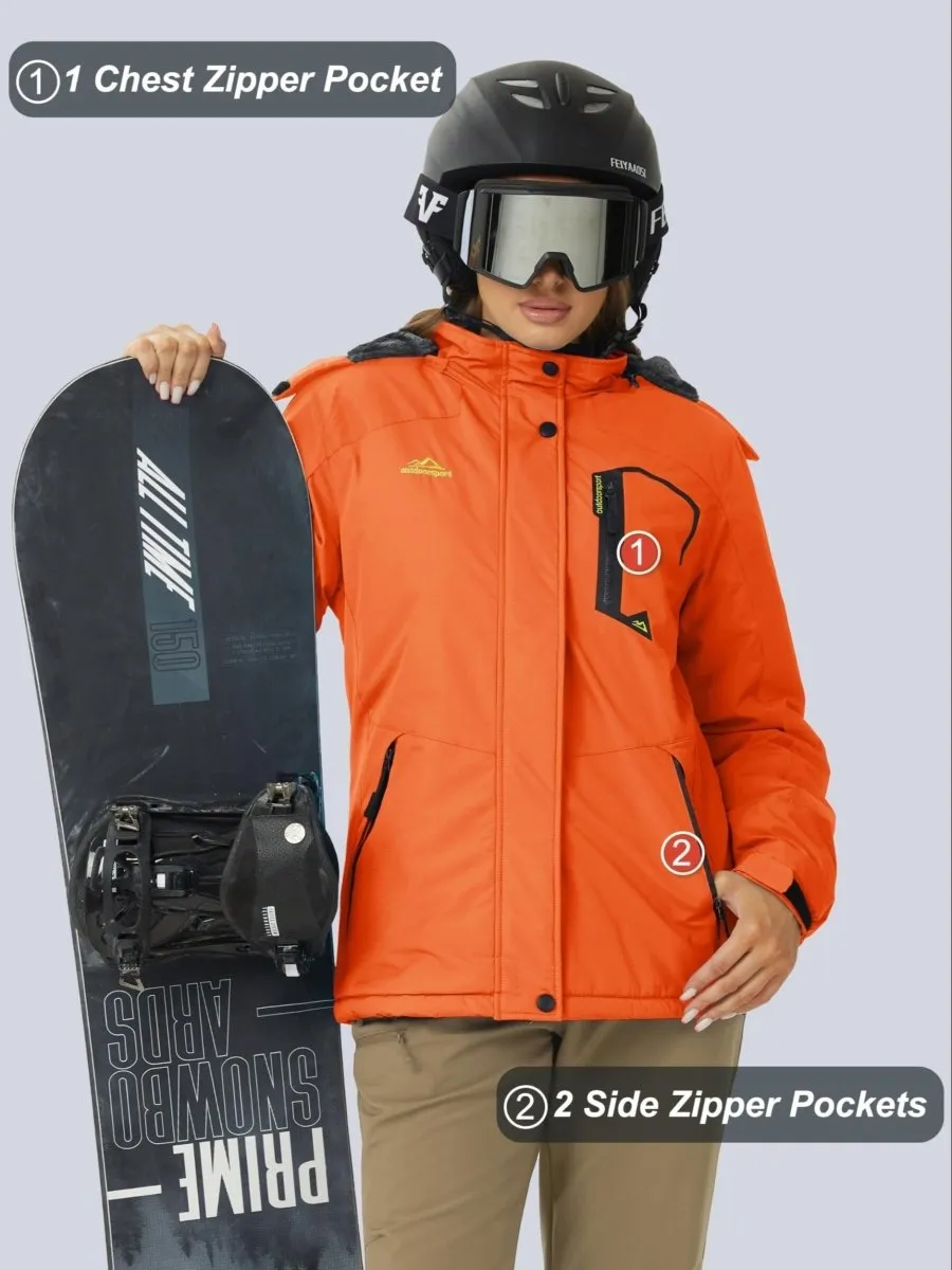 Winter Storm Chaser Jacket - Waterproof Insulated Thermal Fleece Lined Coat - Women